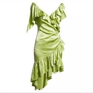 Cinq a Sept 100% Silk Petunya Ruffle Silk Dress in Prickly Pear 6 New with tags!